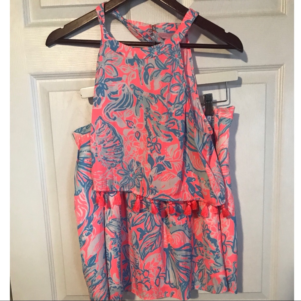 Lilly Pulitzer 2 Piece Shirt & Skirt Set Sz 6-8